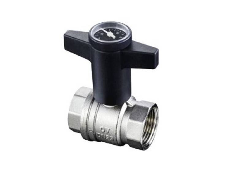 Кран шаровой Oventrop Optibal DN25 1 с термометром 1078008