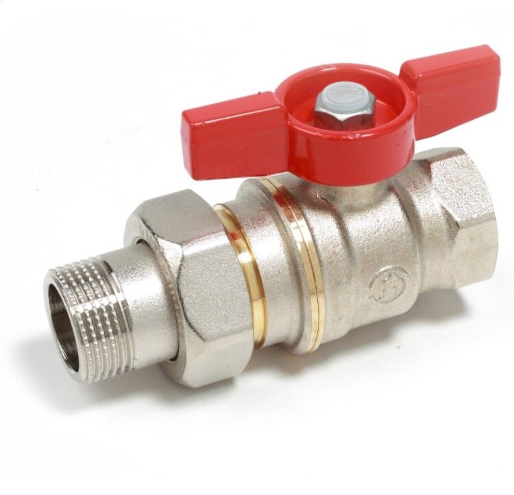 Кран шаровой DADO с отводом 1/2x1/2 Н-В никелированный R919X003
