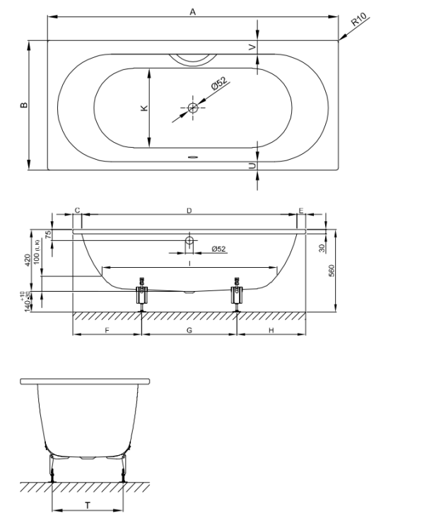 Ванна стальная Bette BetteStarlet 1500x800 мм BetteGlasur Plus белая 1210-000PLUS