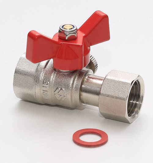 Кран шаровой Högert Technik Premium 1/2 x 1/4 НВ PN 16 ручка-бабочка для манометра BV6500403