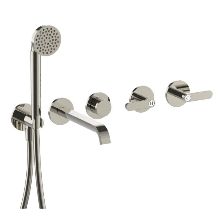 Смеситель для ванны и душа Fantini Icona Deco встраиваемый Nickel PVD 5395R119B