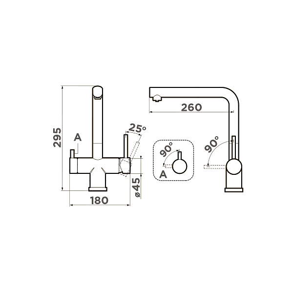 Смеситель для кухни Omoikiri Takamatsu-BN под фильтр нержавеющая сталь 4994085