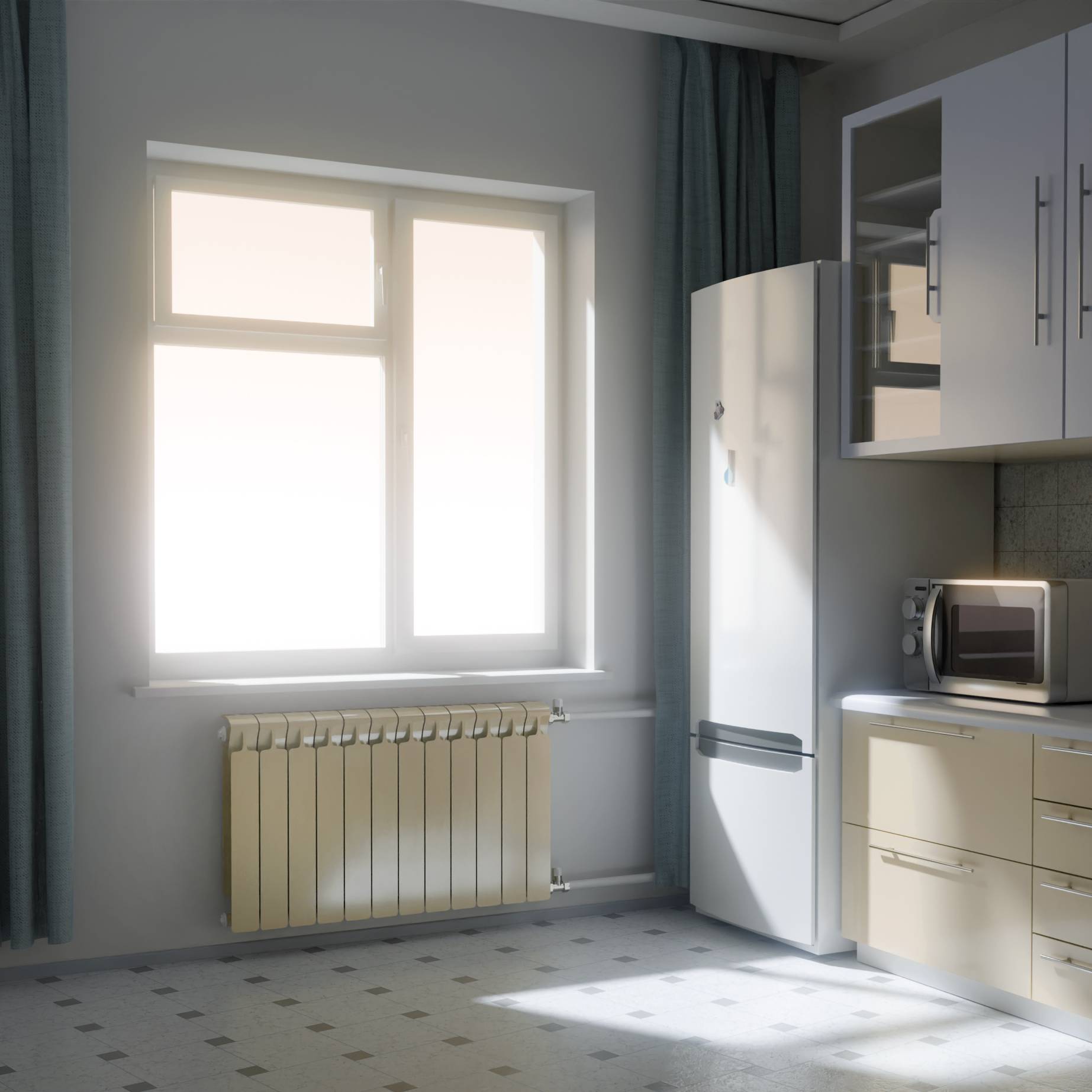 Радиатор биметаллический RIFAR Monolit 500 10 секций боковое подключение Слоновая кость 11606