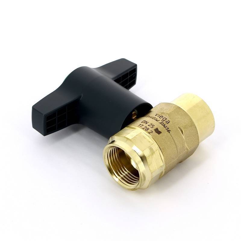 Кран шаровой Viega Easytop ВВ 1 бронза SC-Contur Т-ручка 746841