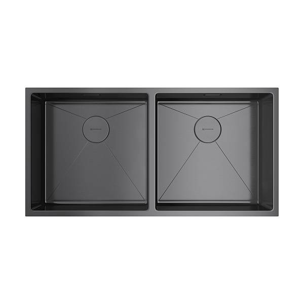 Кухонная мойка Omoikiri Taki 86-2-U/IF Side-GM 86.5x44 см вороненая сталь 4993793