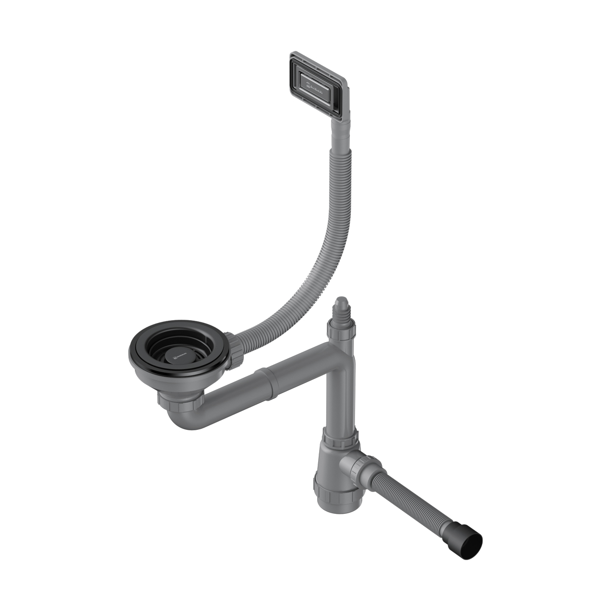 Арматура для одночашевых моек Omoikiri WK-1-UN GM с универсальным переливом вороненая сталь 4956833