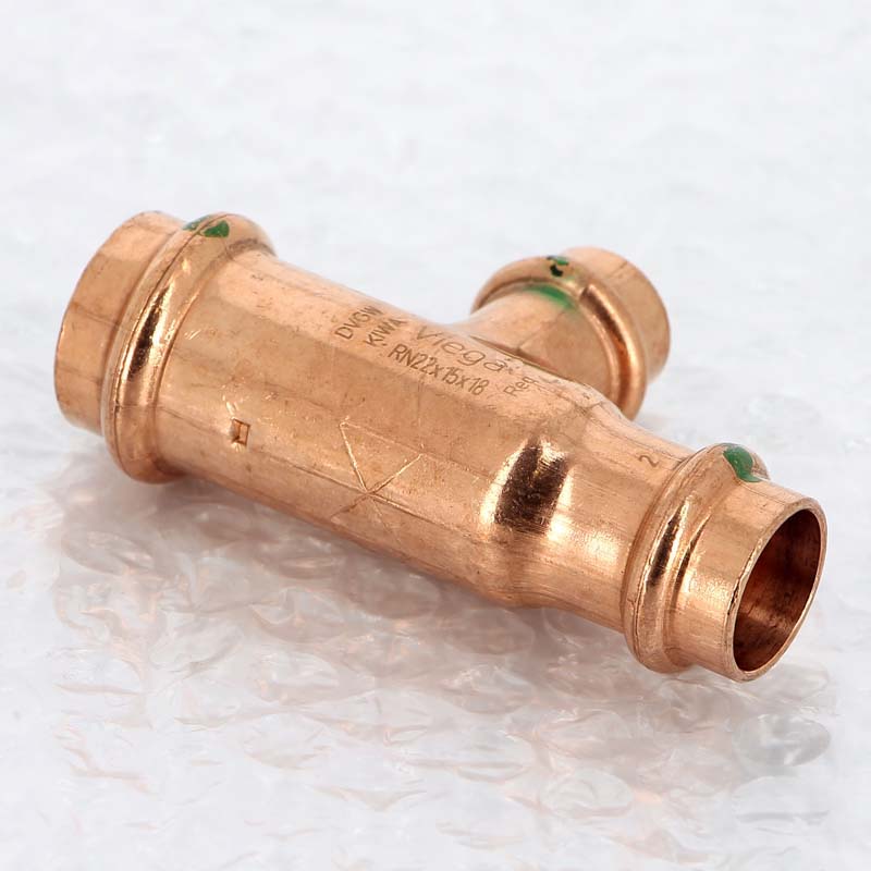 Тройник пресс медный Viega Profipress 22x15x18 мм 315078