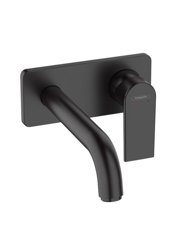 Смеситель для раковины Hansgrohe Vernis Shape настенный скрытого монтажа излив 205 мм матовый черный 71578670