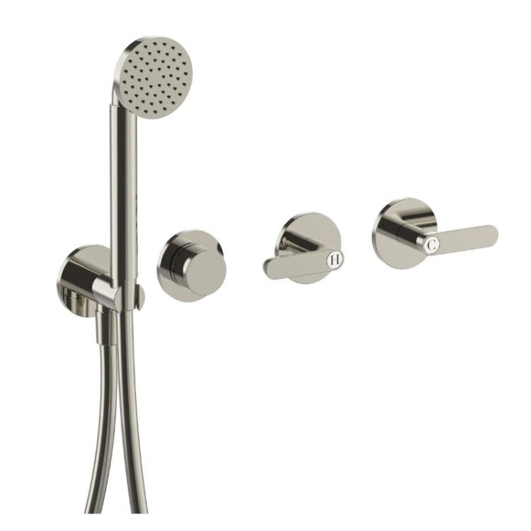 Смеситель для ванны и душа Fantini Icona Deco настенный Polished Nickel PVD 5395R117B