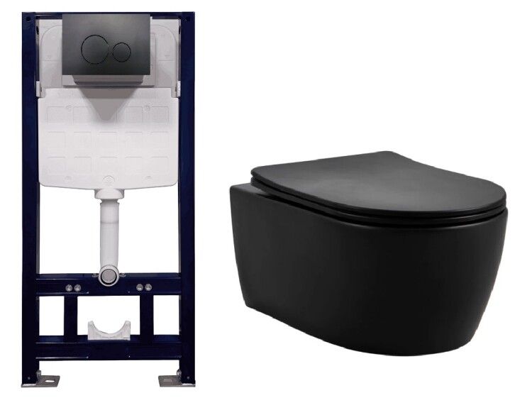 Комплект инсталляция с подвесным унитазом Splendy Pride/Stable Tornado 360x525x340 мм черный матовый ST3011TPRBMPR10152VTYBMSet