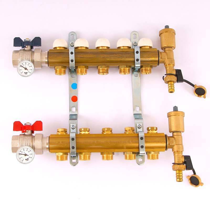 Коллекторная группа с термостатическими вентилями и расходомерами Tiemme 1x3/4 EK 4 выхода 3870005