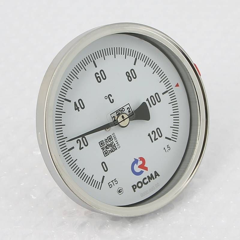 Термометр биметаллический осевой Росма БТ-51.211 100/64 G1/2 0-120 °C 00000002545