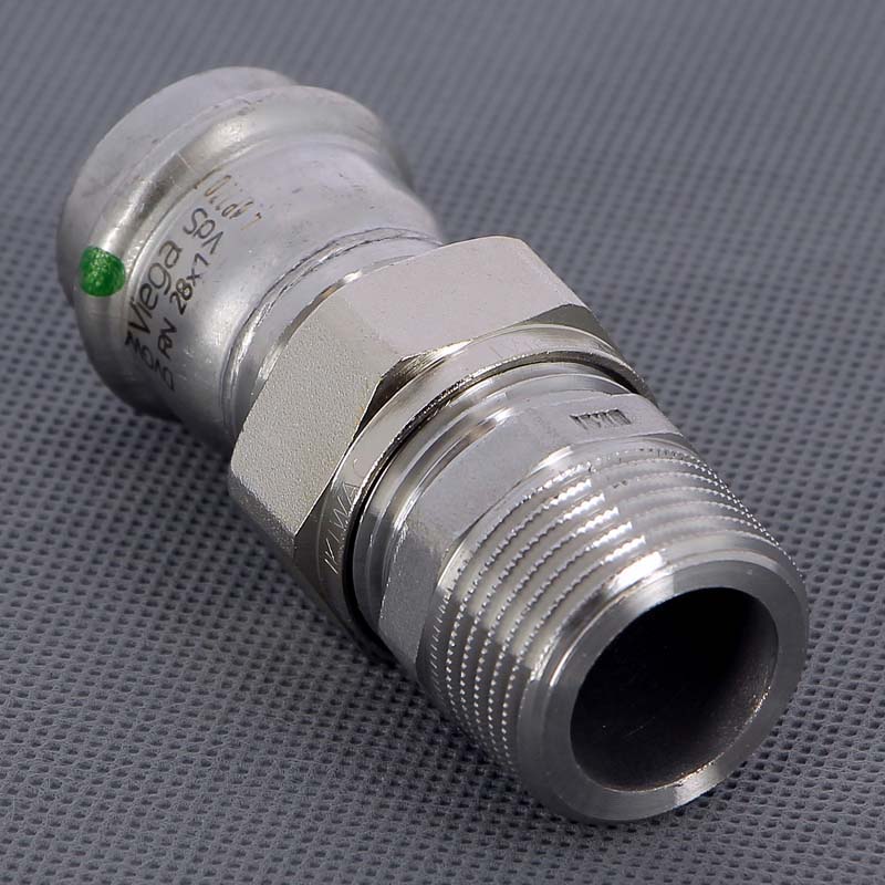 Муфта разъемная Viega Sanpress Inox 28x1 пресс-НР нержавеющая сталь 438333