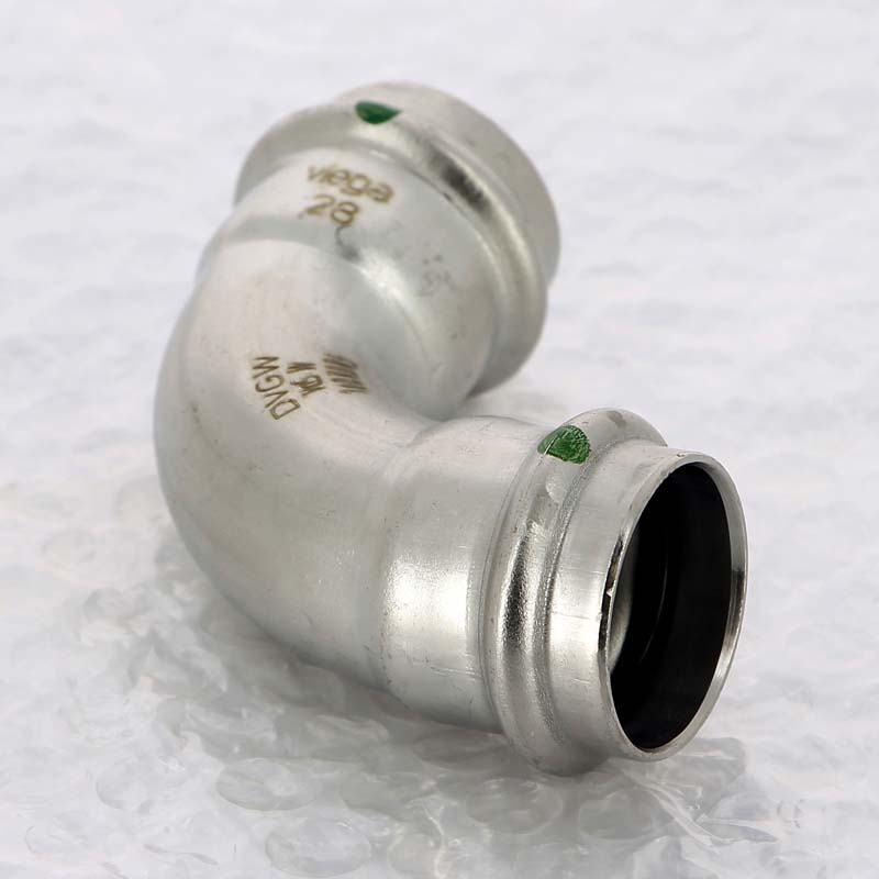 Отвод пресс 90° Viega Sanpress Inox нержавеющая сталь 28 мм 435660