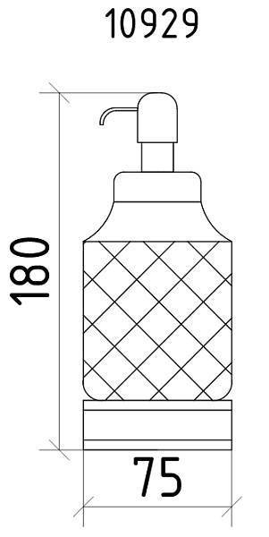 Дозатор для жидкого мыла Boheme Royal Cristal настольный бронза 10929-BR