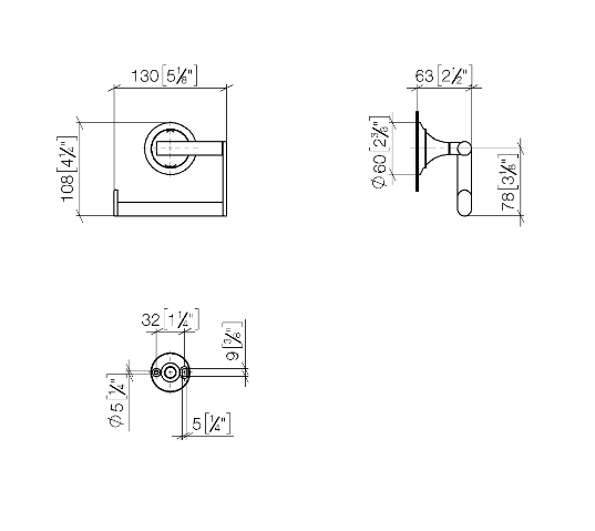 Бумагодержатель Dornbracht Vaia цвет шампанское 83500809-47