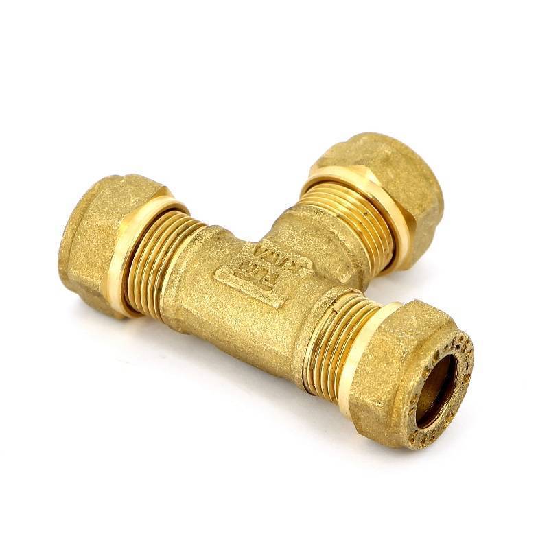 Тройник обжимной латунный Tiemme 10 мм 1000061