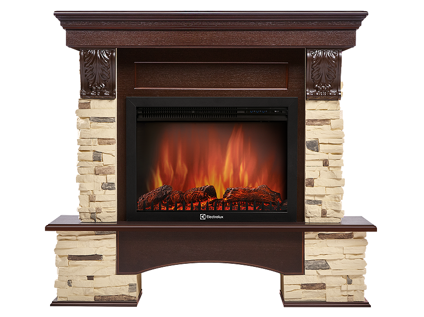 Портал для электрокамина Firelight Pietra 25S камень сланец натуральный шпон темный дуб НС-1158504