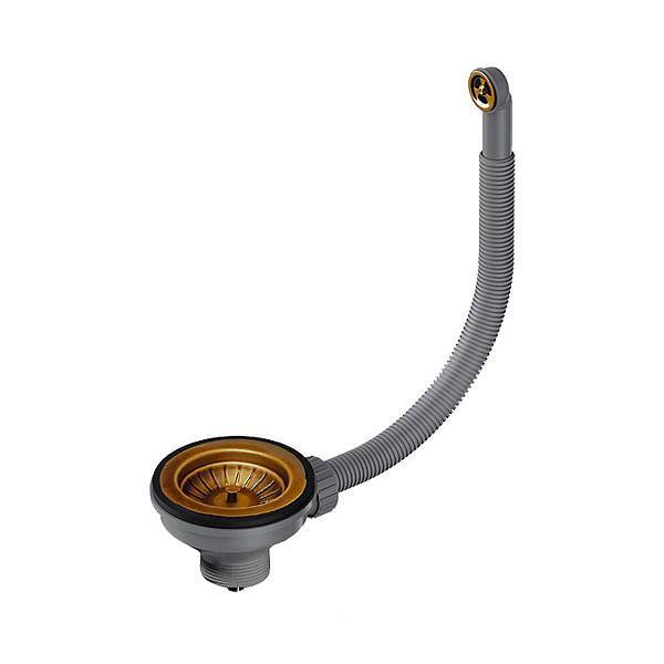 Перелив и выпуск со стоп-вентилем Omoikiri D-01-AB цвет античная латунь 4996529