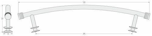 Полка для полотенцесушителя Сунержа выгнутая 470 мм золото 03-2011-0470
