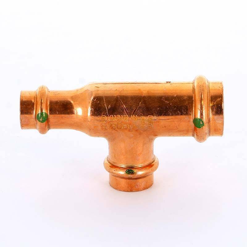 Тройник пресс медный Viega Profipress 22x18x15 мм 315061