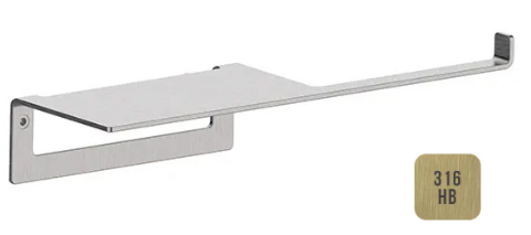 Бумагодержатель с полкой Almar 316 Stainless Steel 282 мм латунь матовая PVD E317000HB316
