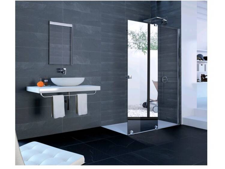 Душевая дверь в нишу Huppe Xtensa Pure 1200х2000 мм левая Black Edition стекло прозрачное XT0103123321