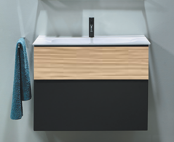 Тумба с раковиной burgbad Fiumo 820x490x610 мм подвесная Cashmere oak decor/Graphite soft mat SFXN082F3958FOT45G0146