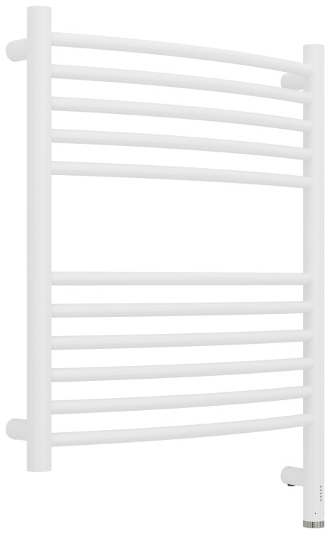 Полотенцесушитель электрический Сунержа Богема 3.1 выгнутая 600x500 мм МЭМ нижнее справа белый матовый 30-6003-6050