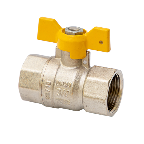 Кран шаровой газовый MVI Premium 1/2 ВВ PN 25 полнопроходной латунный ручка-бабочка BV81304