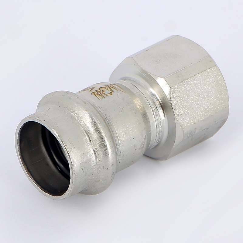 Муфта пресс с накидной гайкой Viega Sanpress Inox 18x1/2 нержавеющая сталь 437596