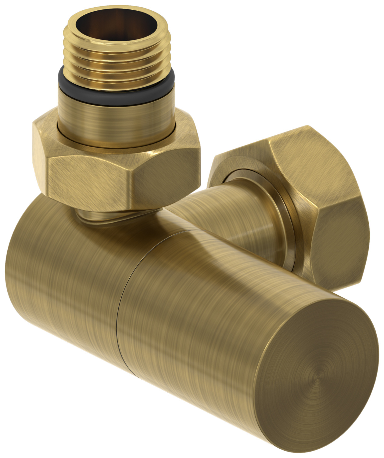 Вентиль регулировки температуры Сунержа 3D левый НР G 1/2 - НГ G 3/4 состаренная латунь брашированная 051-1402-1234