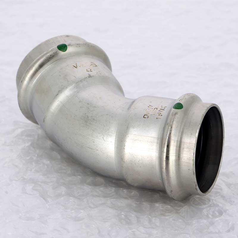 Угольник пресс 45° Viega Sanpress Inox 42 мм нержавеющая сталь 435363