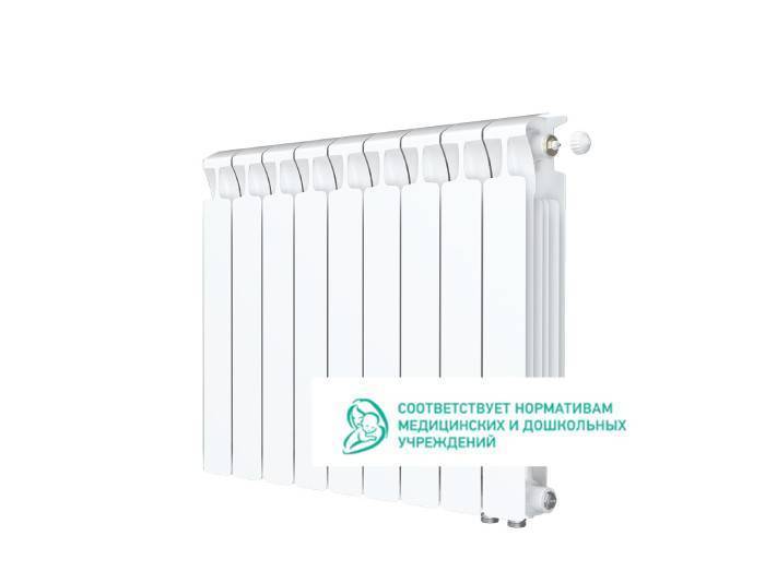 Радиатор биметаллический RIFAR Monolit Ventil 500 9 секций нижнее правое подключение RMV50009R