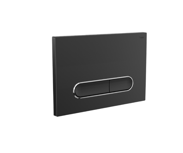 Панель смыва, РЕХАУ, NOVA ELLIPSE 002, для унитаза, шгв 245-12.1-165, с овальными клавишами, пластик, цвет-черный матовый/хром глянцевый