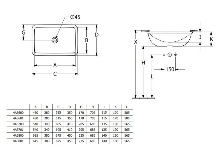 Раковина встраиваемая Villeroy & Boch Loop & Friends 540x340 мм CeramicPlus цвет Stone White 4A5700RW