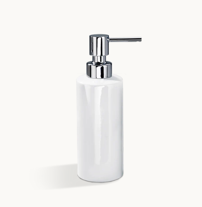 Дозатор для жидкого мыла Decor Walther Porzellan DW480 настольный 185x60x65 мм цвет хром/белый 0820400