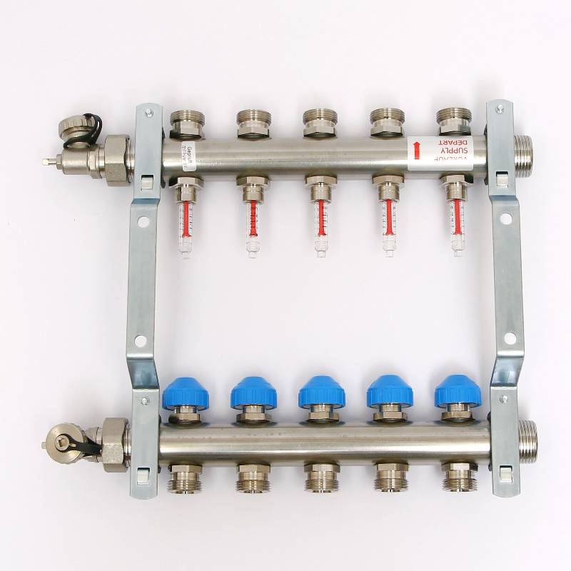 Коллекторная группа Uni-Fitt 1 x 3/4 5 выходов с расходомерами и термостатическими вентилями 455W4305