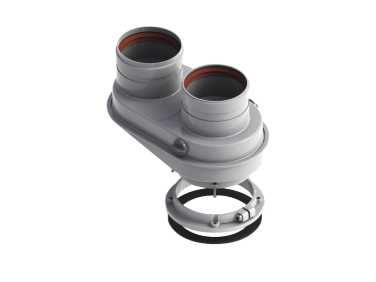 Переходник-разделитель потока De Dietrich DY 906 80/125 мм на 2x80 мм 100762