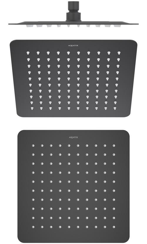 Верхний душ Aquanet AQ2072MB квадратный 250х250х2 мм матовый черный AQ2072MB