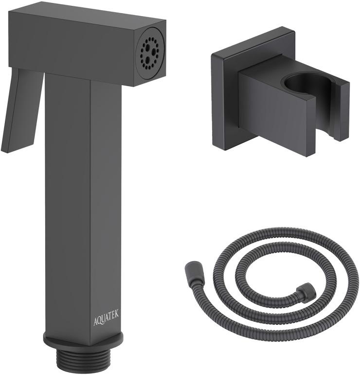 Гигиенический душ со шлангом 120 см и держателем Aquanet матовый черный AQ2053MB