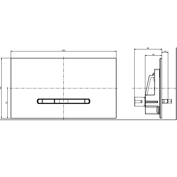Клавиша смыва Villeroy & Boch ViConnect 253x145 мм цвет Anthracite Matt 922169D8
