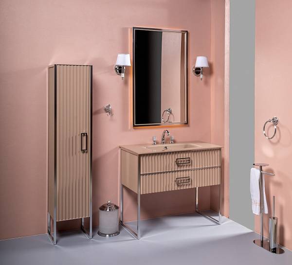 Шкаф-пенал напольный Boheme Monaco 35х30х170 см золото левый 868-CPCR-L