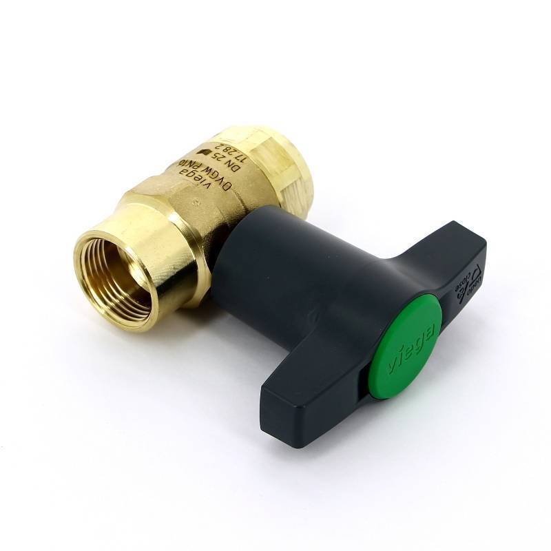 Кран шаровой Viega Easytop ВВ 1 бронза SC-Contur Т-ручка 746841