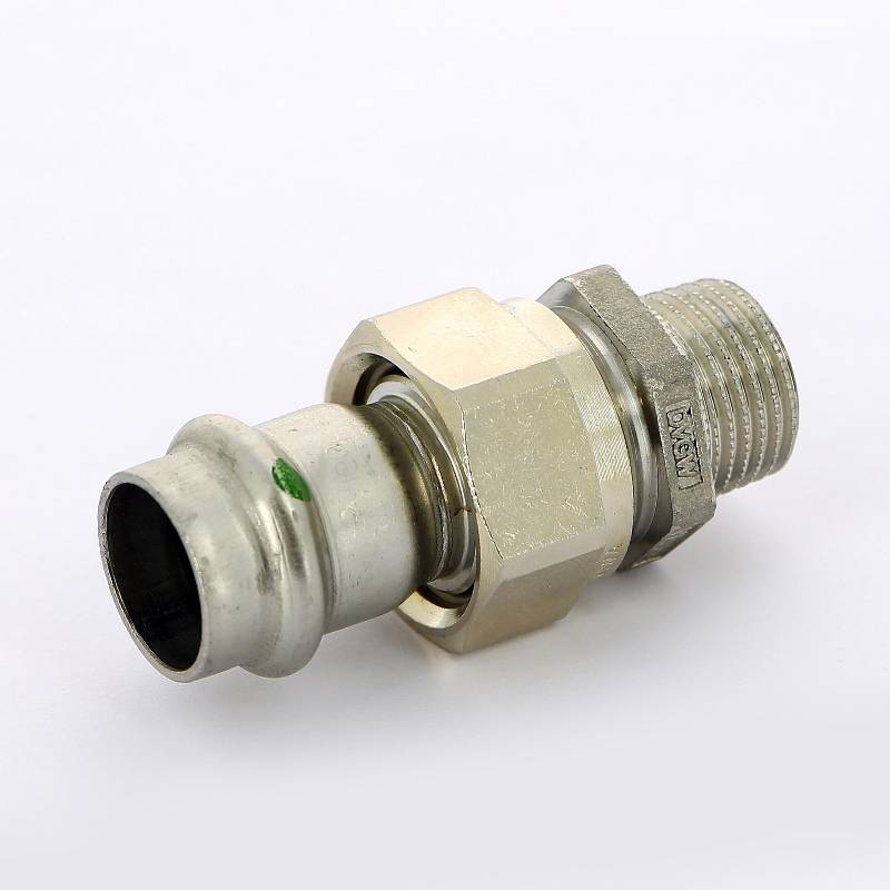 Муфта разъемная Viega Sanpress Inox 18x1/2 пресс-НР нержавеющая сталь 438272