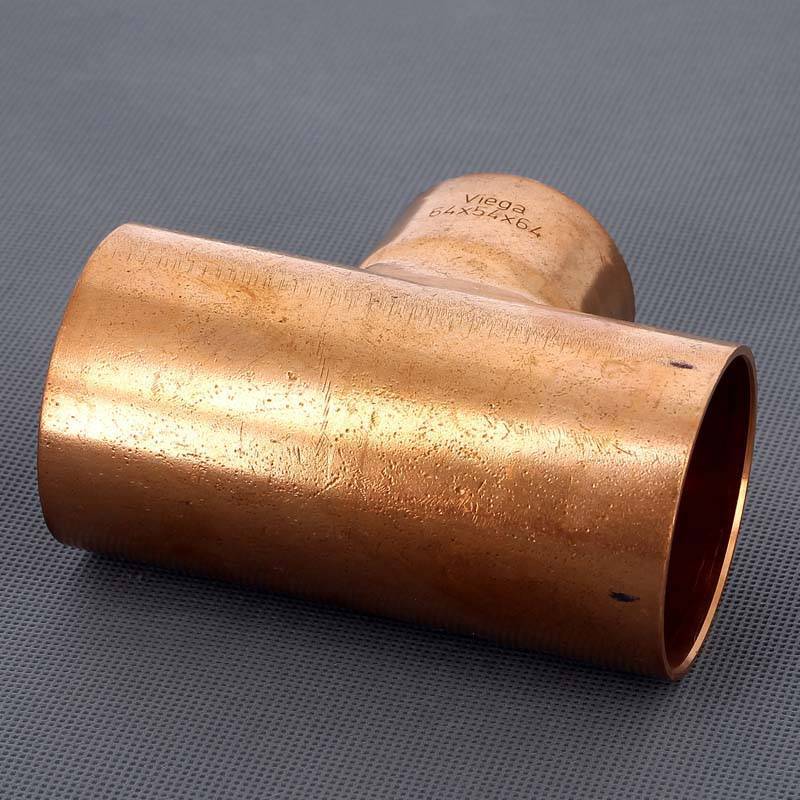 Тройник медный под пайку Viega 64х54х64 мм 595234