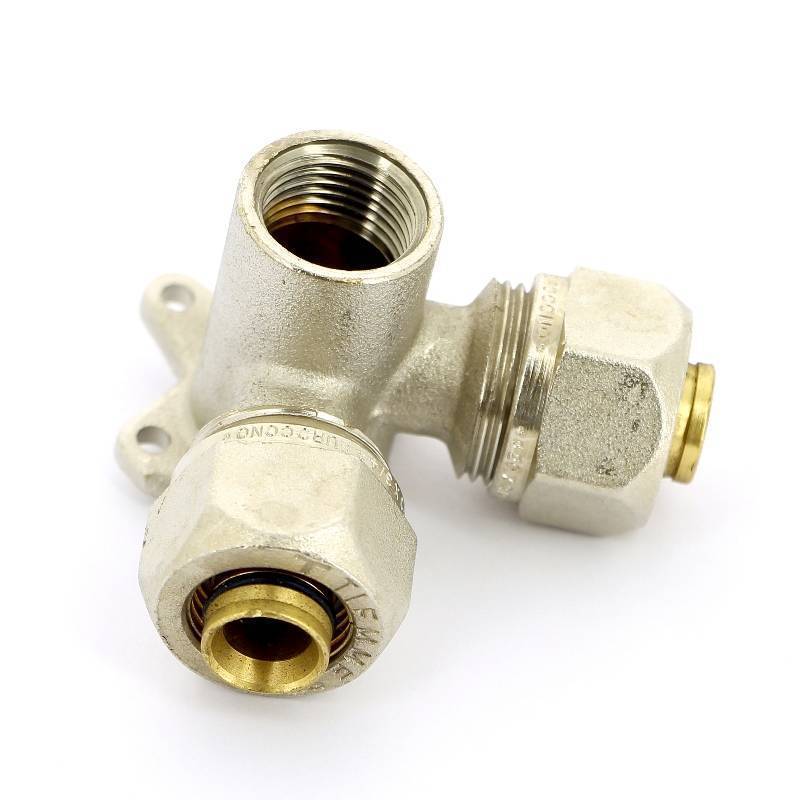 Водорозетка обжимная трехплоскостная Tiemme 20x1/2x20 никелированная 1600106