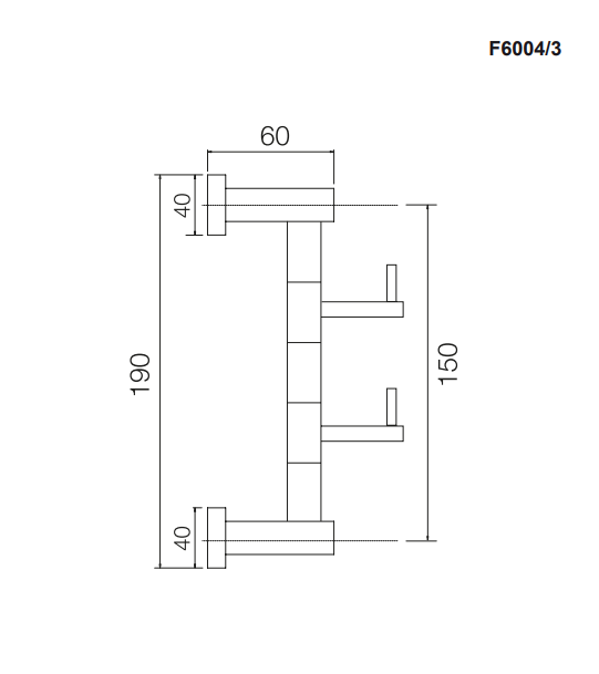 Крючок двойной Fima Carlo Frattini Accessori 190 мм брашированный никель F6004/3SN