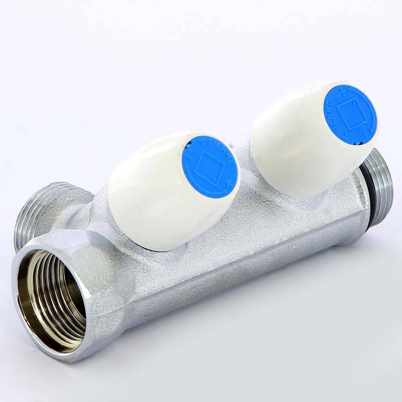 Коллектор с вентилями Tiemme 3/4х3/4 EK 2 выхода 50 мм 1860026