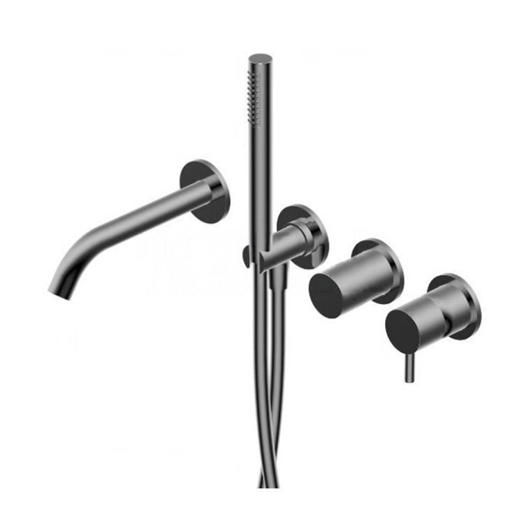 Встраиваемый смеситель для душа Ritmonio Diametro35 S на 2/3 выхода цвет Brushed Black Chrome PR52EC201BLX